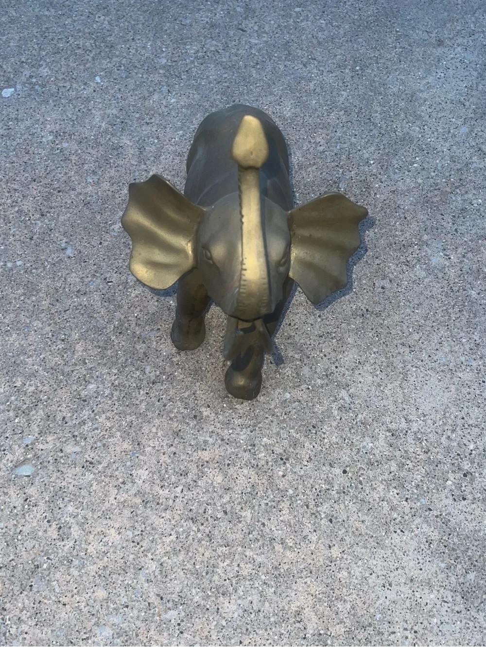 Brass Elephant Figurine with Trunk Up - Picture 2 of 5